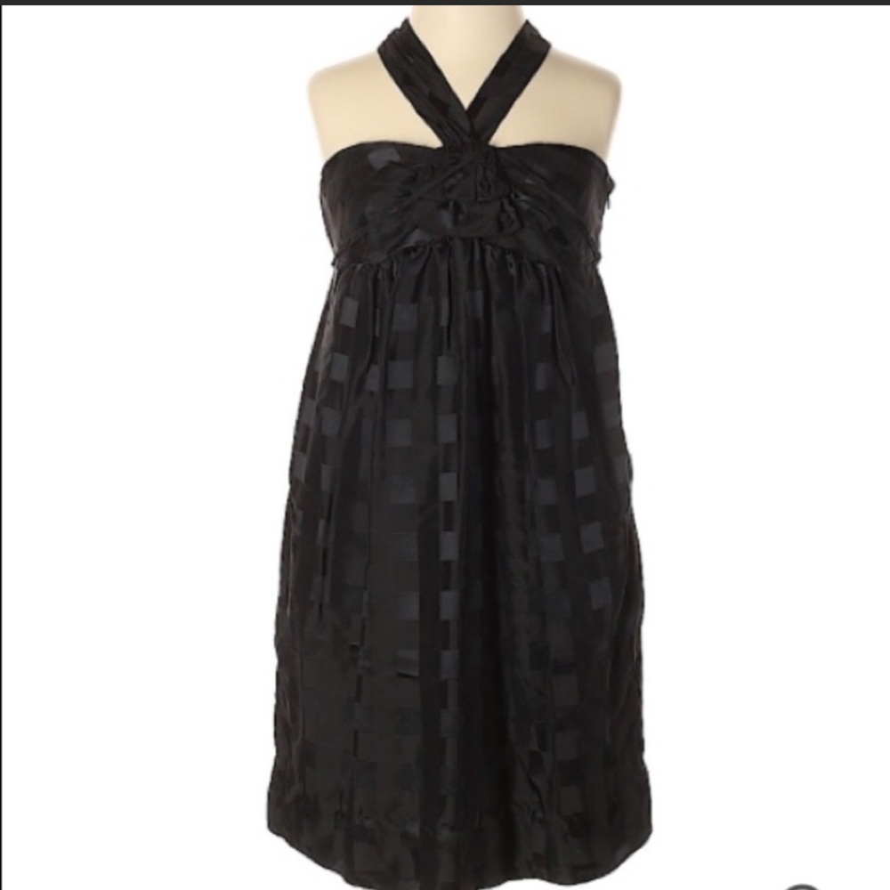 Marc by Marc Jacobs Black Checkered Silk Dress